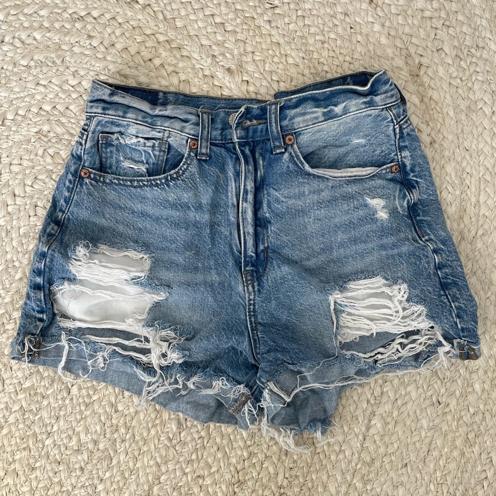 American Eagle Outfitters Ripped Blue Jean Shorts